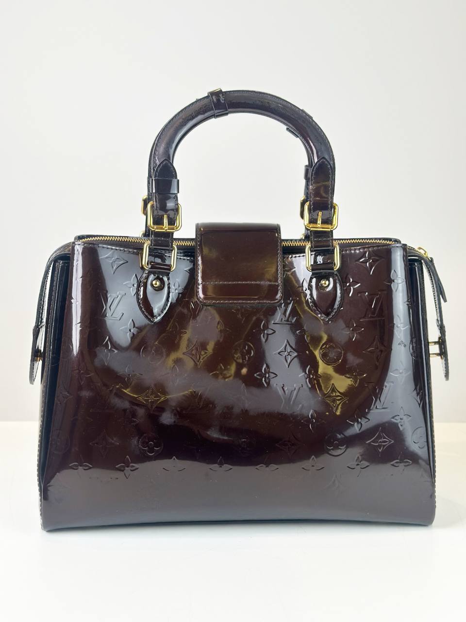 LOUIS VUITTON AMARANTE MONOGRAM VERNIS MELROSE AVENUE HANDBAG