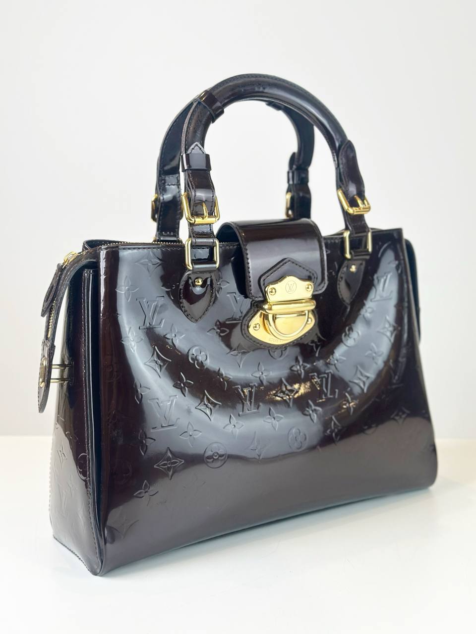 LOUIS VUITTON AMARANTE MONOGRAM VERNIS MELROSE AVENUE HANDBAG