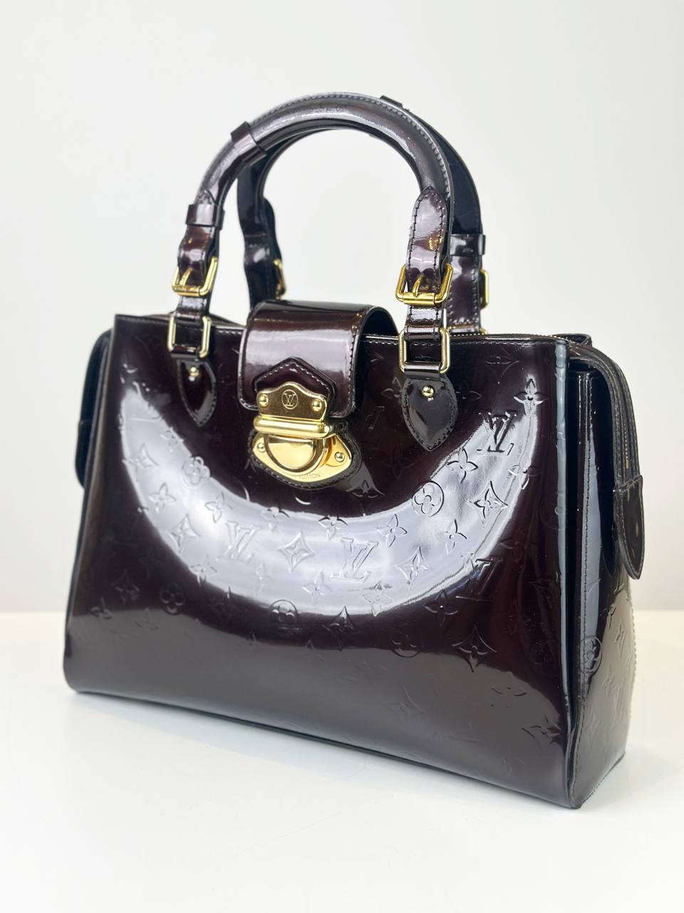 LOUIS VUITTON AMARANTE MONOGRAM VERNIS MELROSE AVENUE HANDBAG