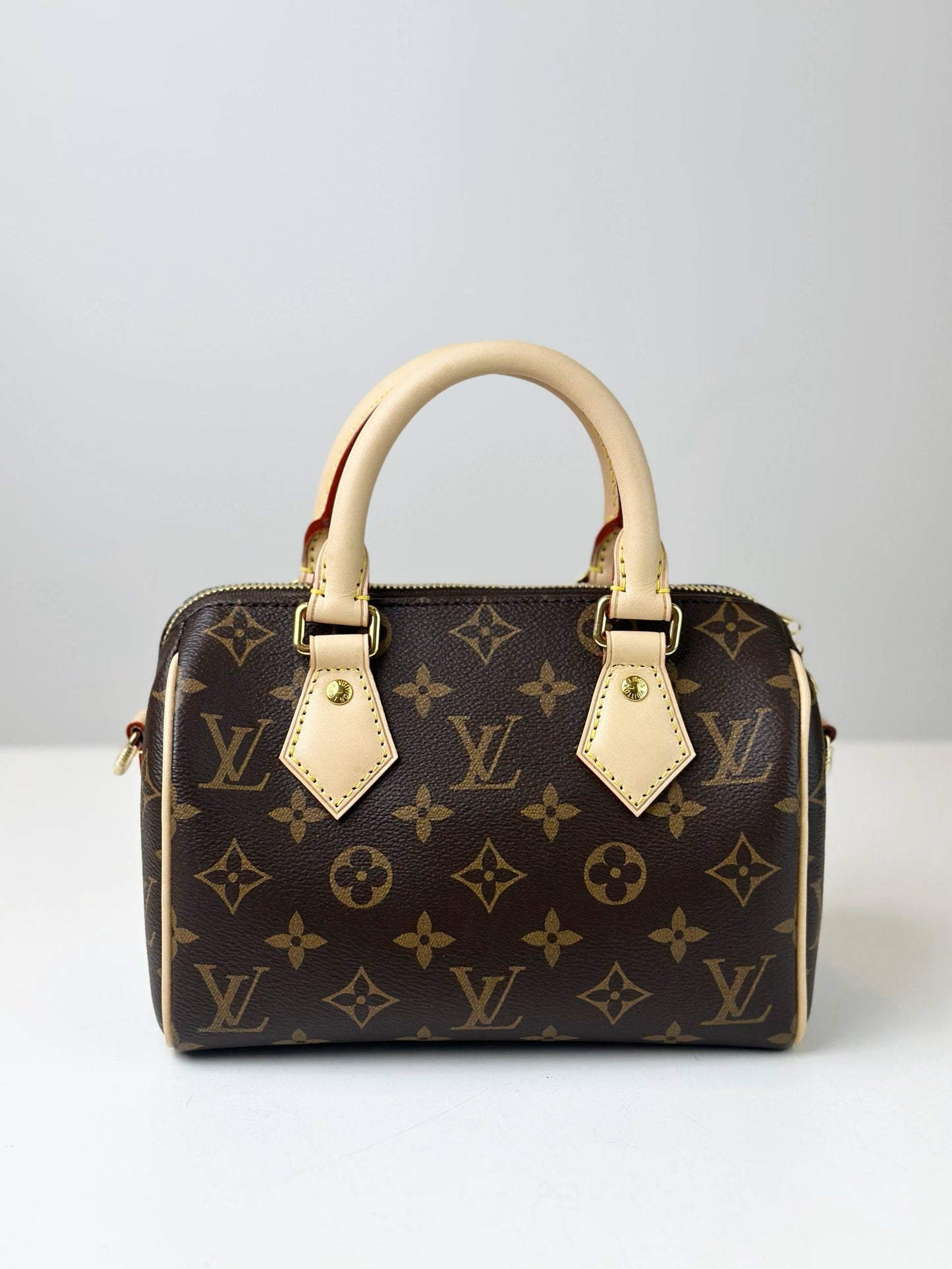 LOUIS VUITTON SPEEDY BANDOULIERE 20 MONOGRAM TOP HANDLE BAG WITH STRAP