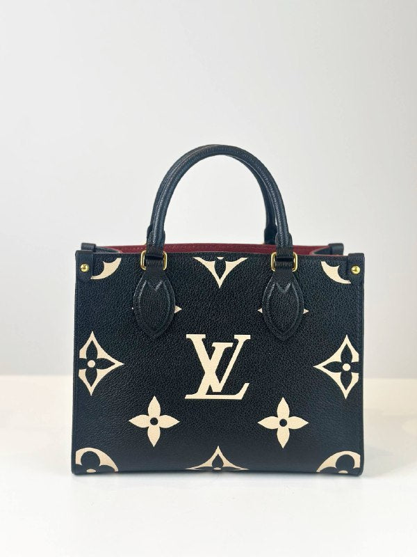 LOUIS VUITTON ON THE GO PM BICOLOUR MONOGRAM EMPREINTE LEATHER TOTE BAG