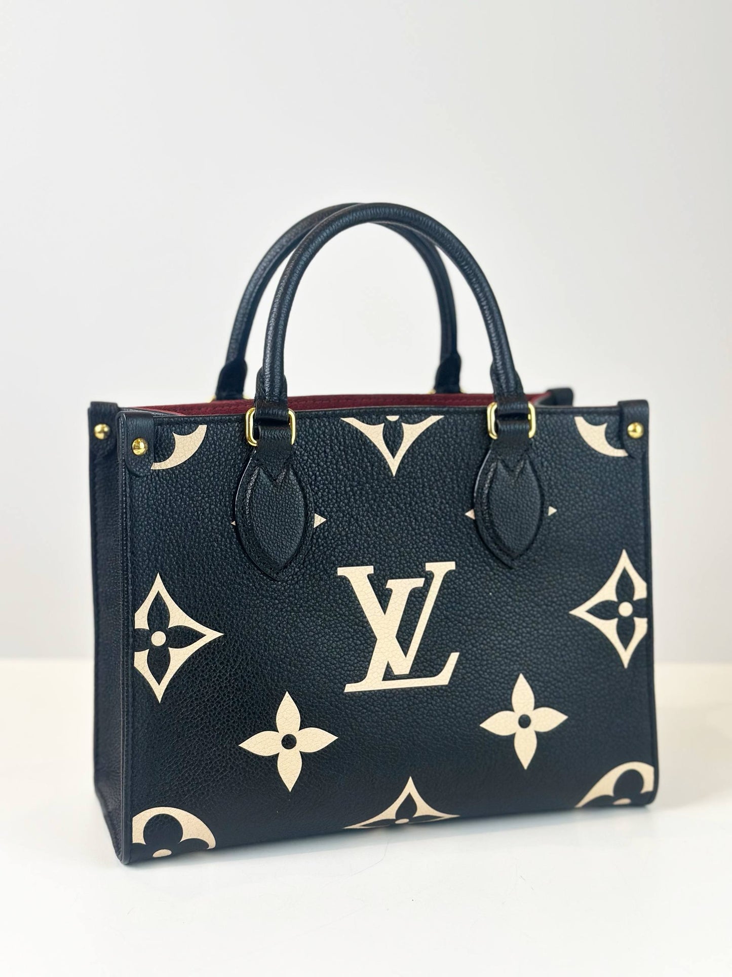 LOUIS VUITTON ON THE GO PM BICOLOUR MONOGRAM EMPREINTE LEATHER TOTE BAG