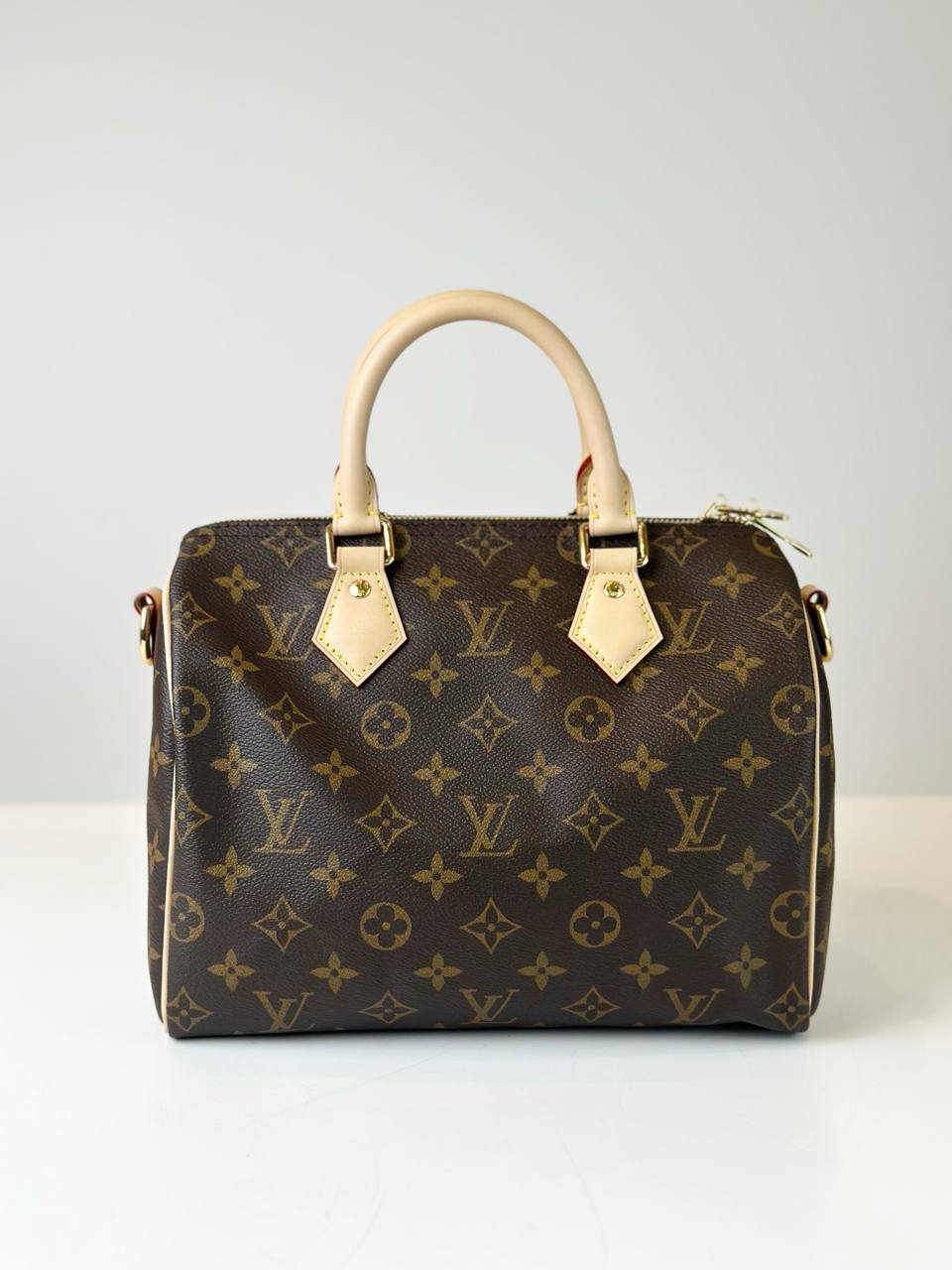 LOUIS VUITTON SPEEDY BANDOULIERE 25 MONOGRAM TOP HANDLE BAG WITH STRAP