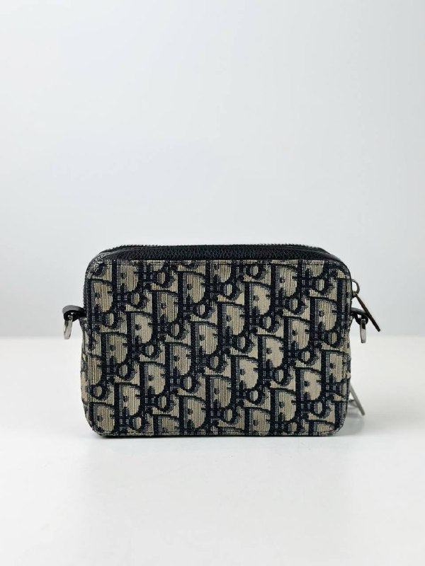 DIOR DOUBLE ZIP OBLIQUE JACQUARD CROSSBODY BAG