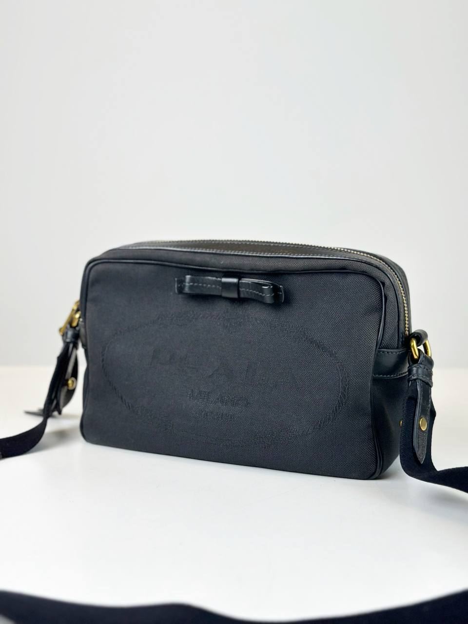 PRADA NYLON BLACK CAMERA CROSSBODY BAG