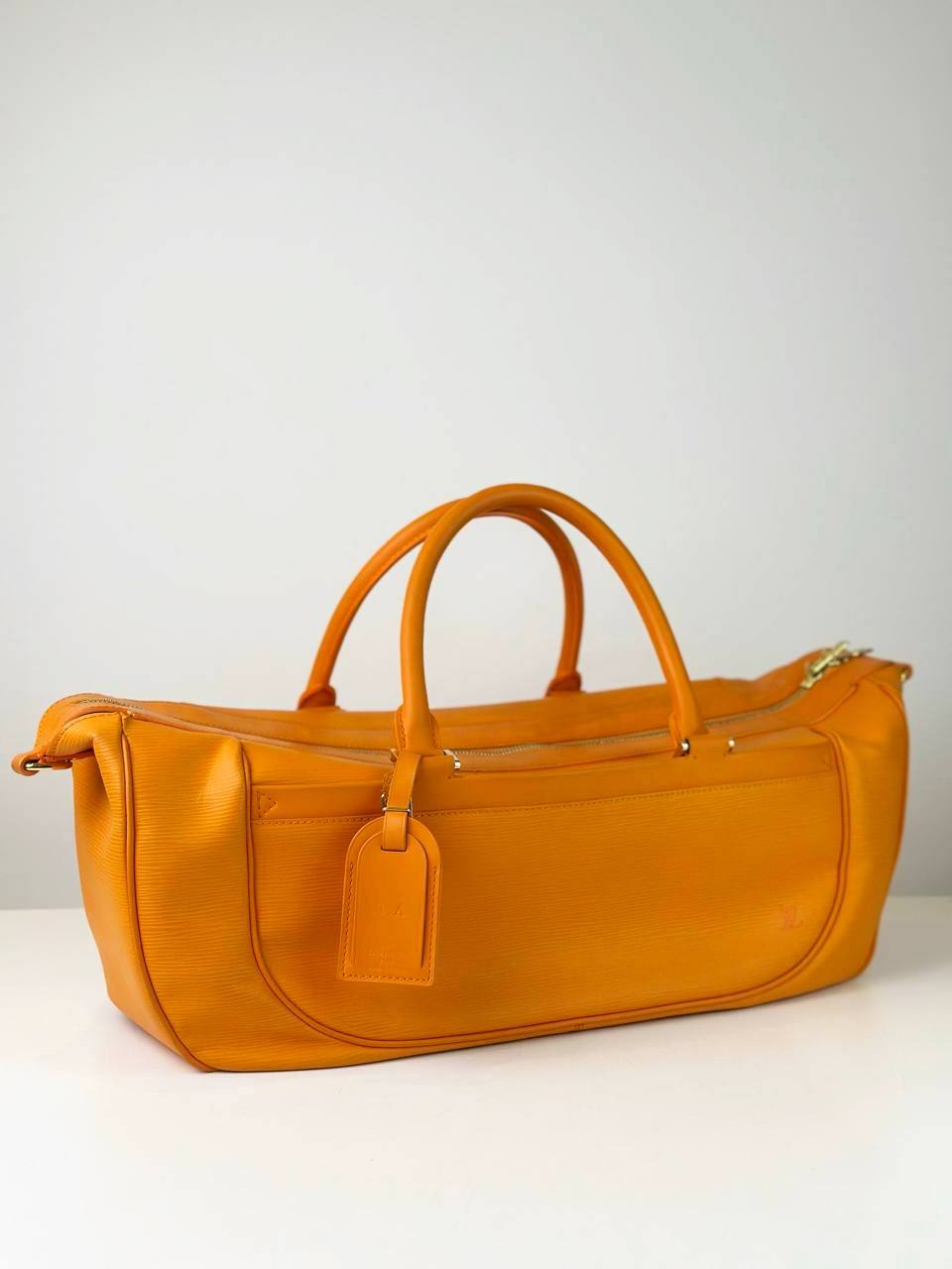 LOUIS VUITTON DHANURA EPI LEATHER ORANGE GM SHOULDER BAG WITH YOGA MAT