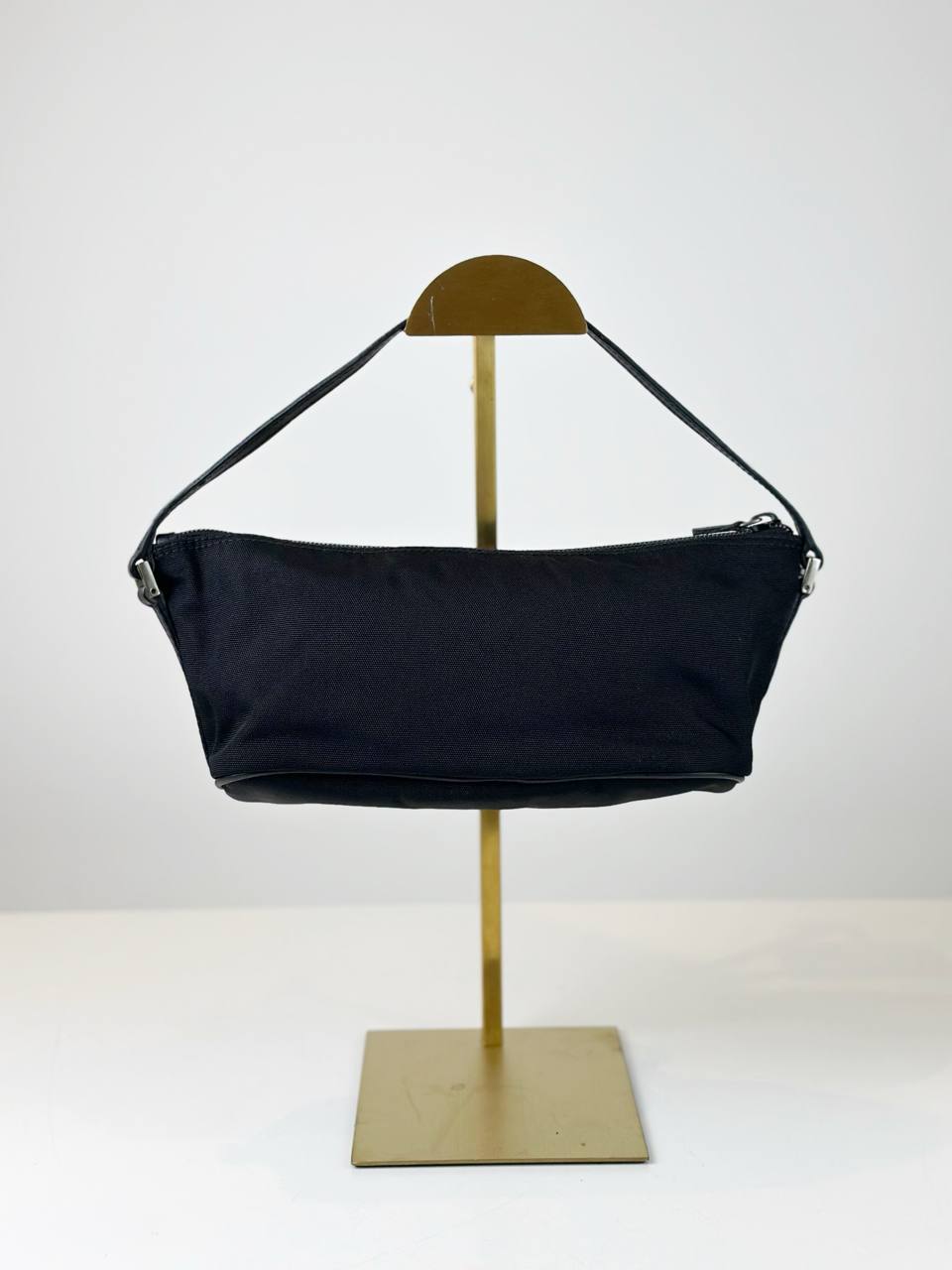 GUCCI BLACK NYLON BOAT POCHETTE BAG