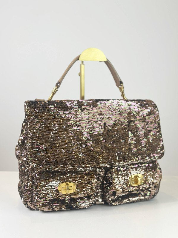 MIU MIU SEQUIN SHOULDER BAG WITH STRAP
