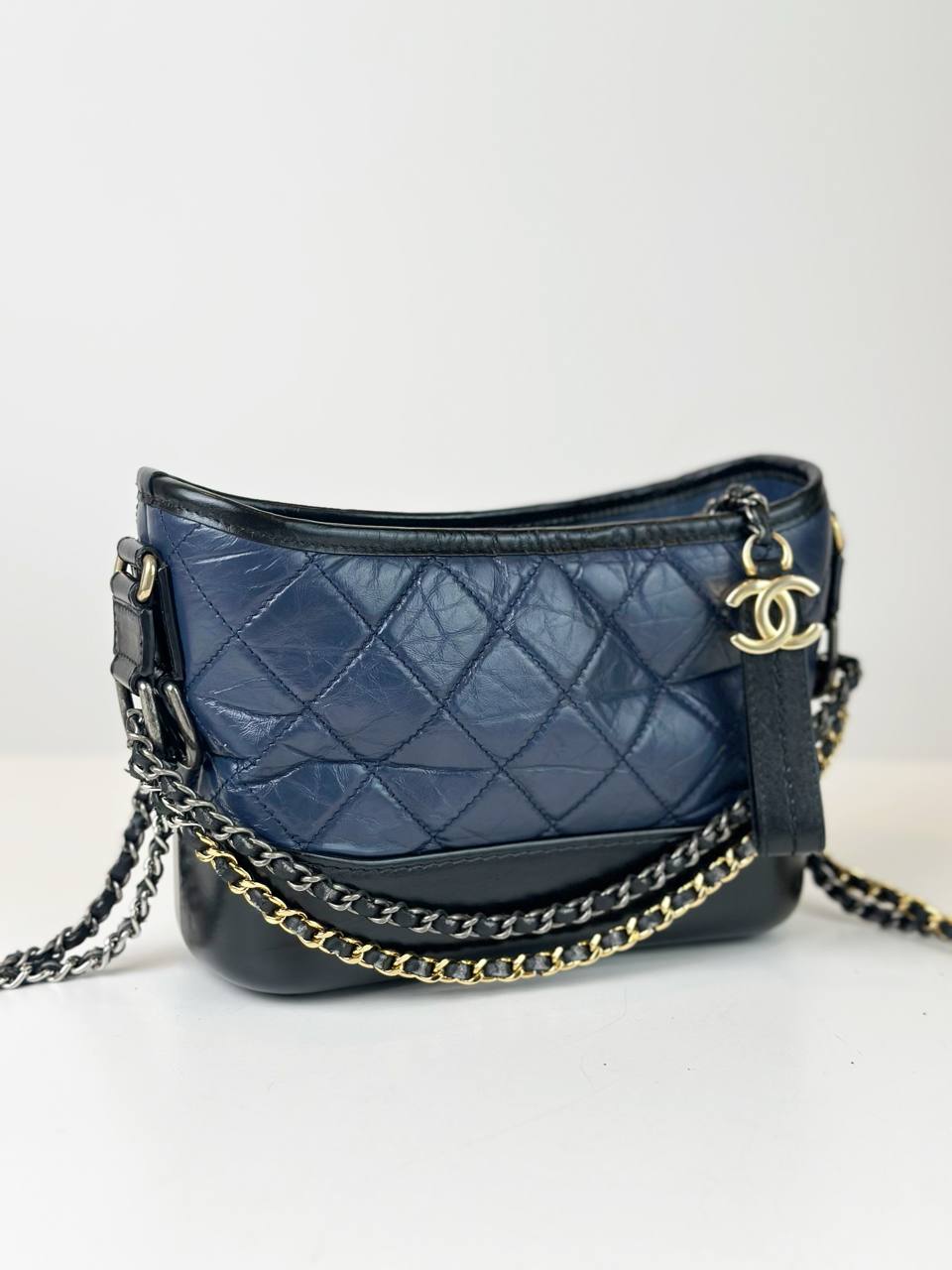 CHANEL GABRIELLE HOBO BLUE SMALL SHOULDER BAG