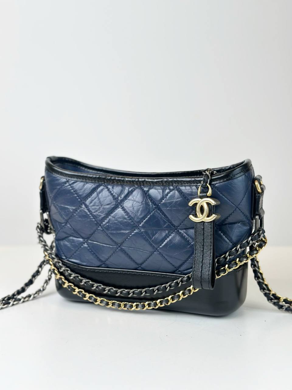 CHANEL GABRIELLE HOBO BLUE SMALL SHOULDER BAG