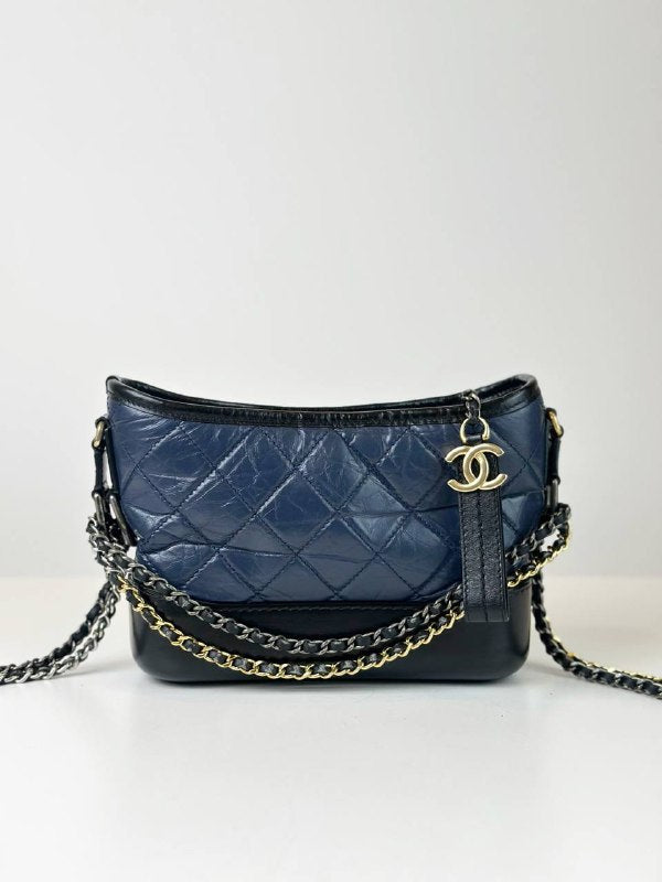 CHANEL GABRIELLE HOBO BLUE SMALL SHOULDER BAG