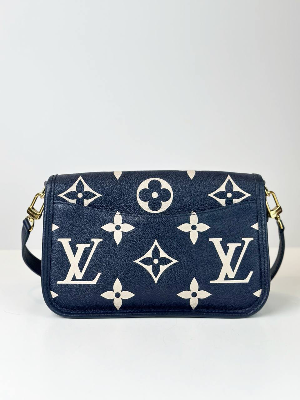 LOUIS VUITTON MONOGRAM EMPREINTE NAVY BLUE BICOLOR DIANE PM SHOULDER BAG