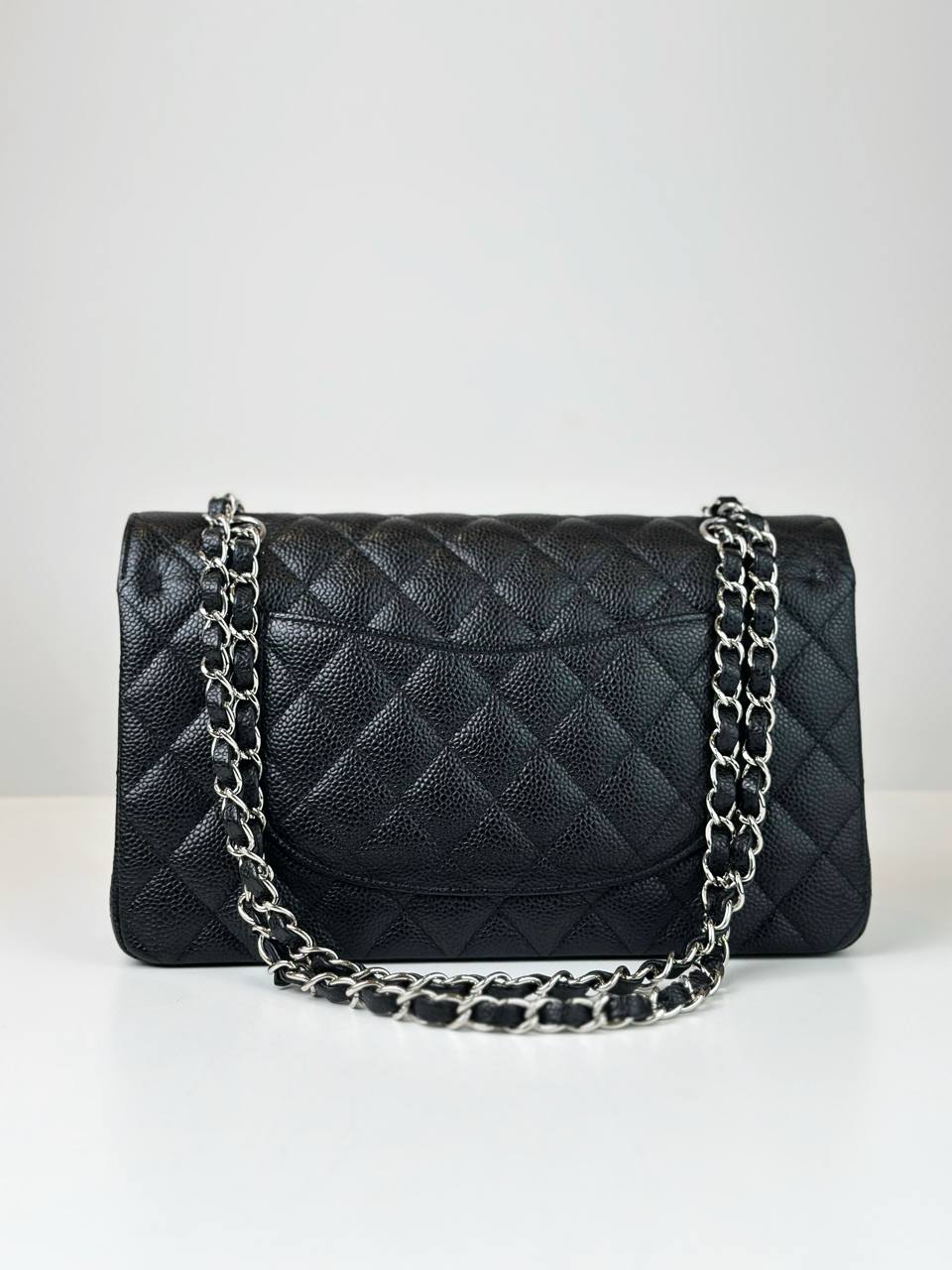 CHANEL CLASSIC FLAP CAVIAR BLACK MEDIUM SHOULDER BAG SHW