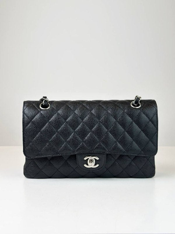 CHANEL CLASSIC FLAP CAVIAR BLACK MEDIUM SHOULDER BAG SHW
