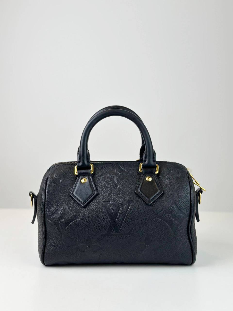 LOUIS VUITTON SPEEDY BANDOULIERE 20 EMPREINTE MONOGRAM TOP HANDLE BAG WITH STRAP