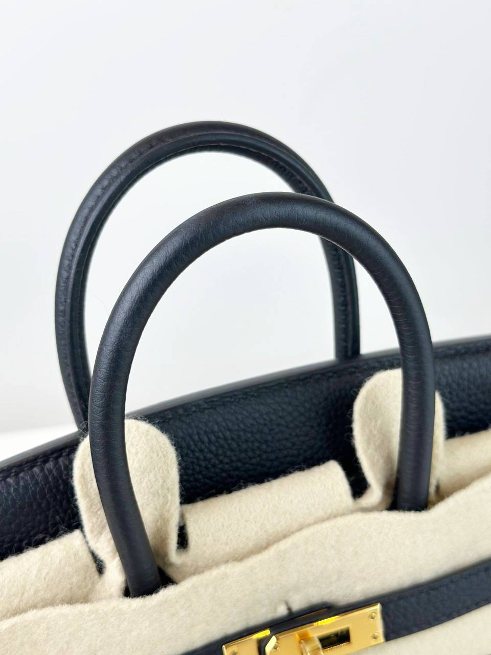 HERMES BIRKIN 25 NOIR HANDBAG GHW