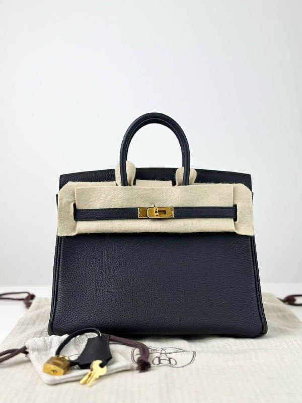 HERMES BIRKIN 25 NOIR HANDBAG GHW