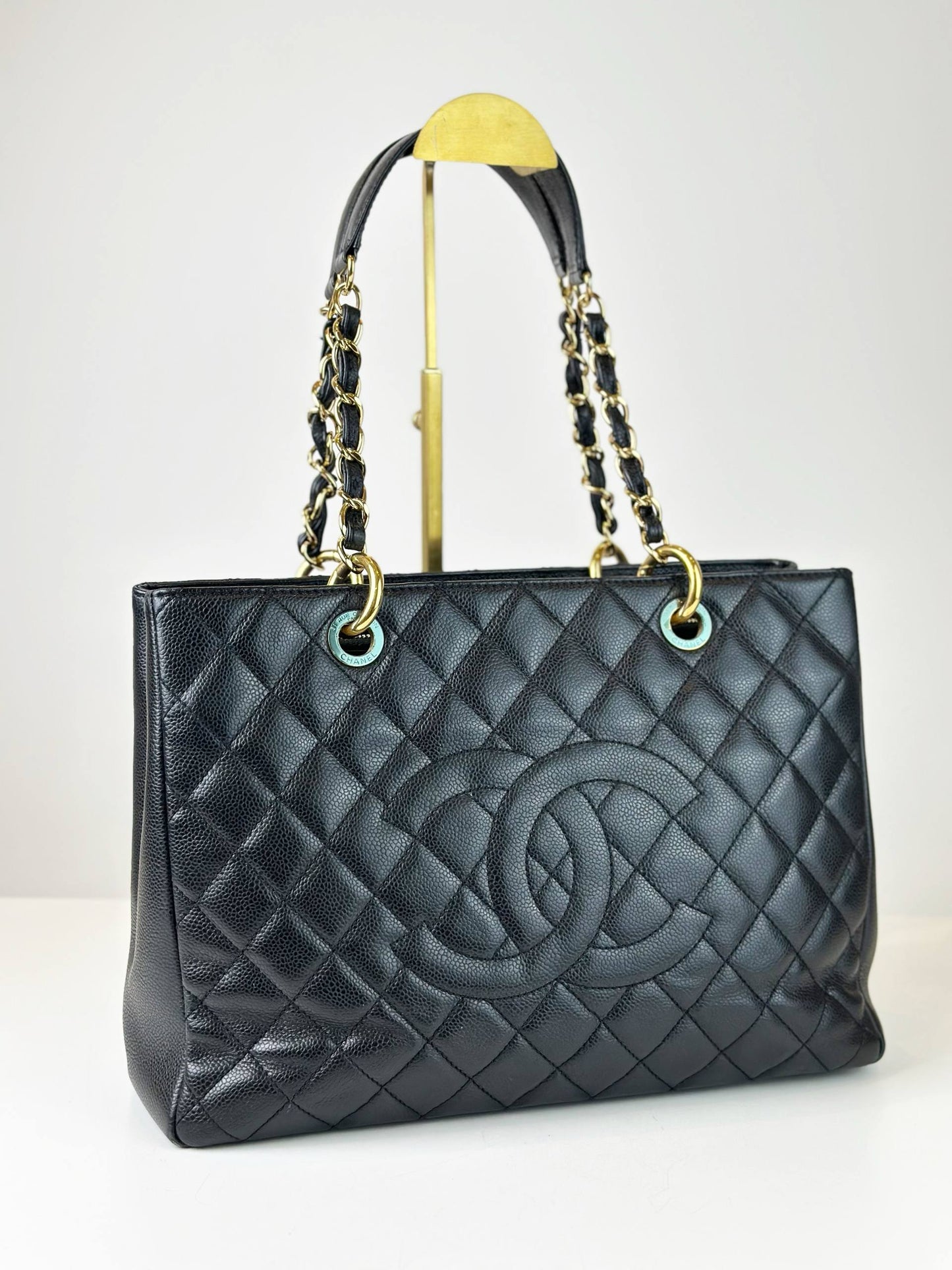 CHANEL GST GRAND SHOPPING BLACK TOTE BAG GHW