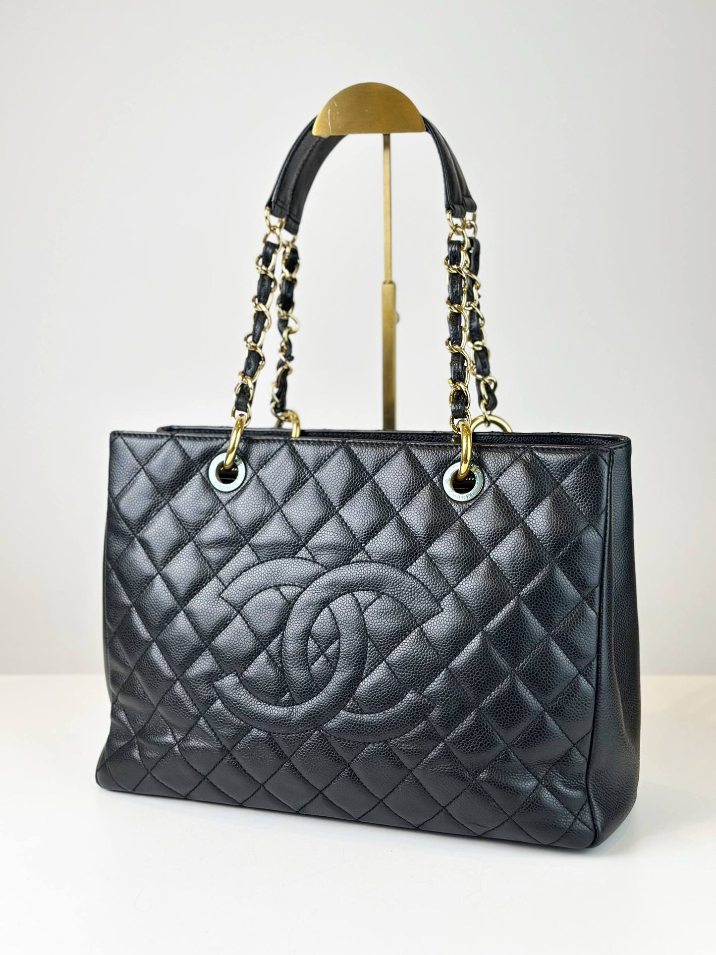CHANEL GST GRAND SHOPPING BLACK TOTE BAG GHW