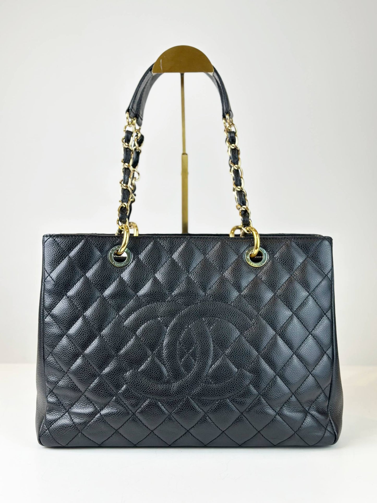 CHANEL GST GRAND SHOPPING BLACK TOTE BAG GHW