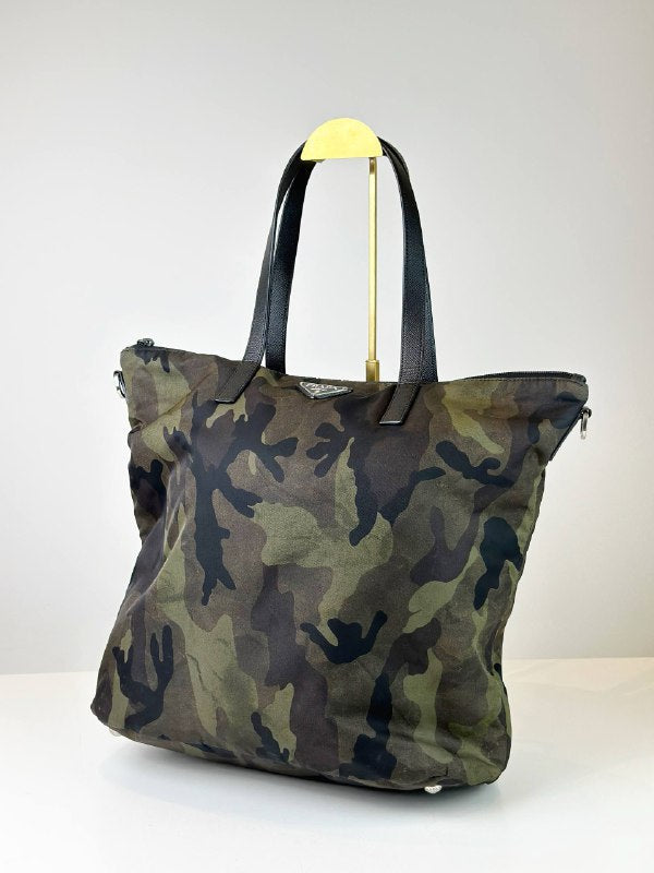 PRADA TESSUTO CAMOUFLAGE TOTE BAG