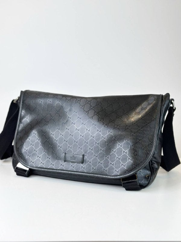 GUCCI BLACK GG IMPRIME MESSENGER BAG