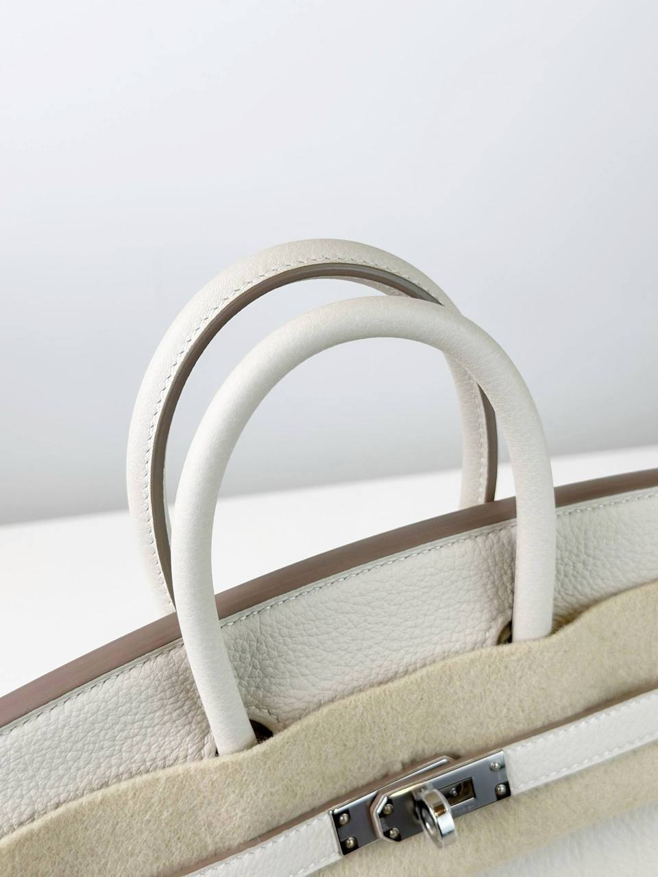 HERMES BIRKIN 25 CRAIE HANDBAG PHW