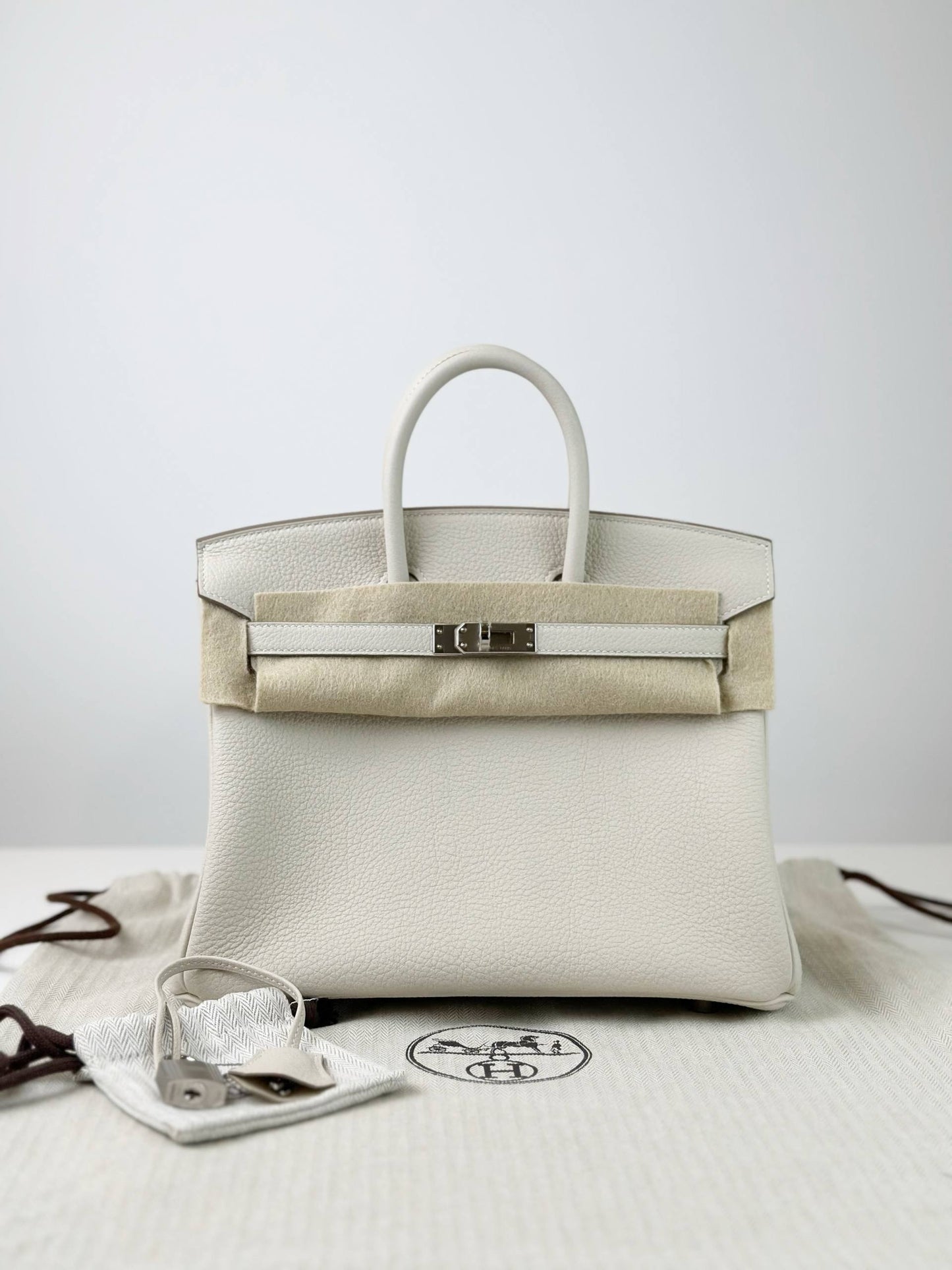 HERMES BIRKIN 25 CRAIE HANDBAG PHW