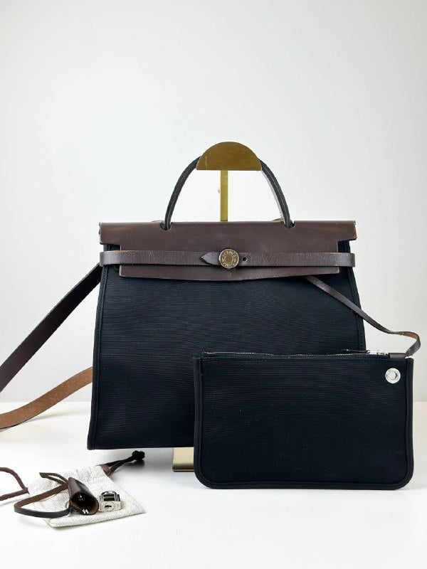 HERMES HERBAG ZIP 31 TOILE BAG