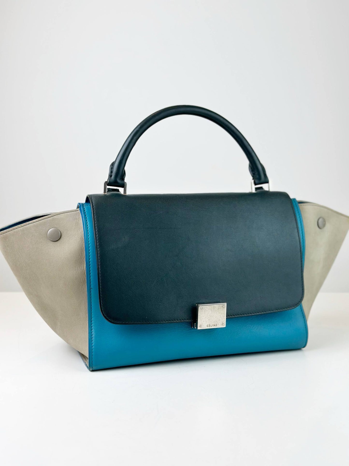 CELINE TRAPEZE TRICOLOR HANDBAG WITH STRAP