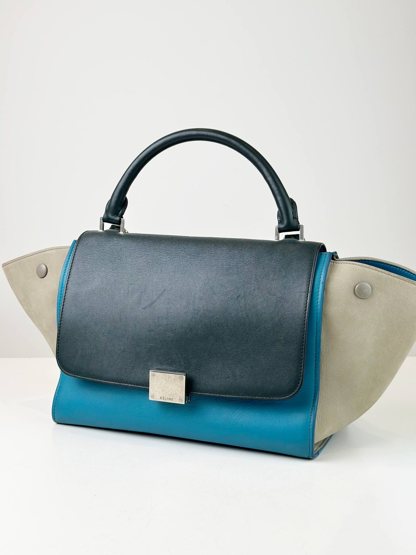 CELINE TRAPEZE TRICOLOR HANDBAG WITH STRAP