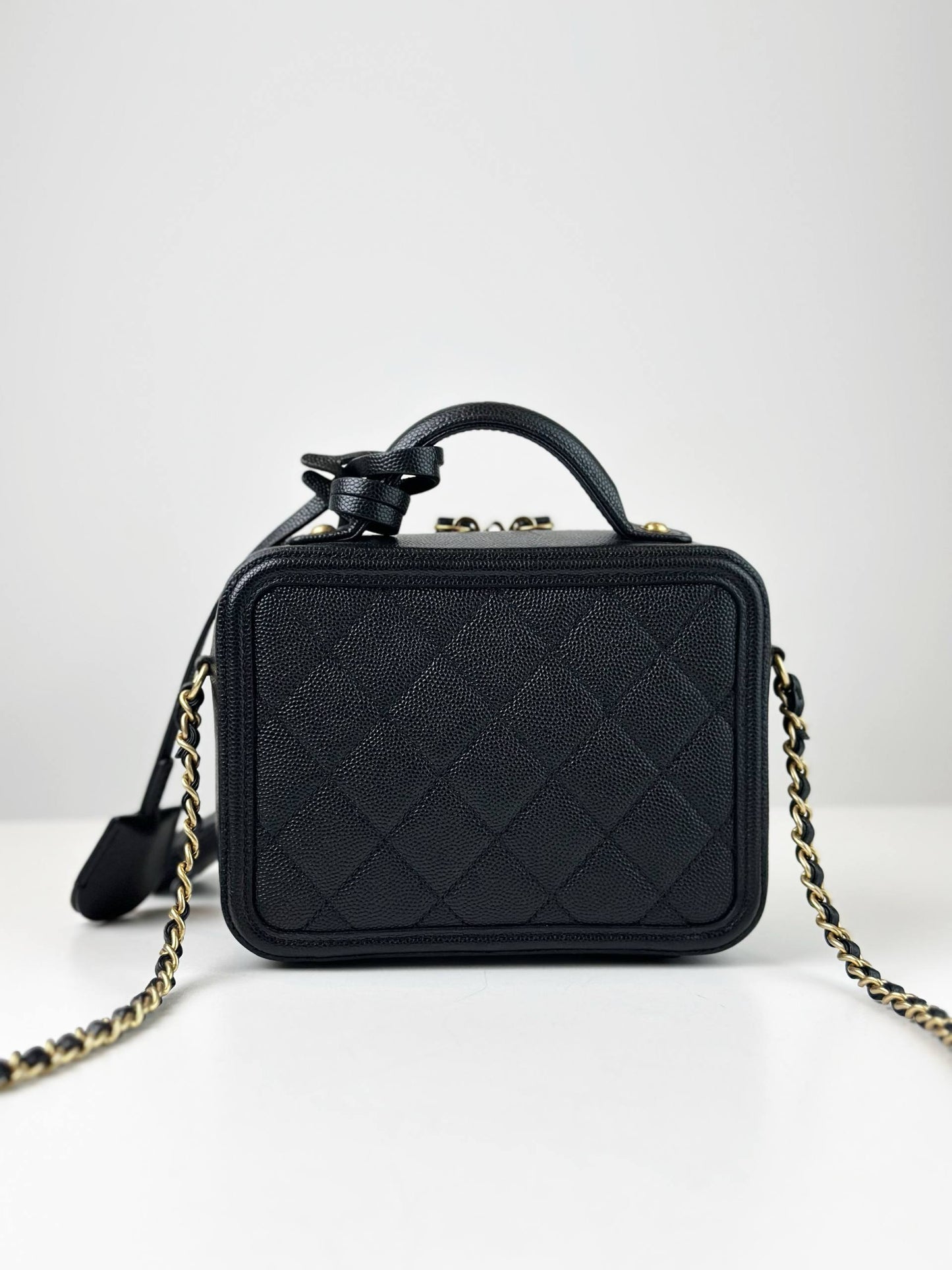 CHANEL CC FILIGREE BLACK CAVIAR VANITY CROSSBODY BAG