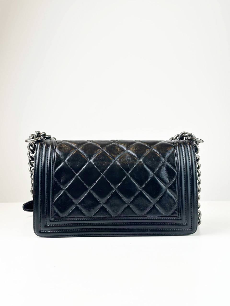 CHANEL LE BOY MEDIUM FLAP BLACK SHOULDER BAG SHW
