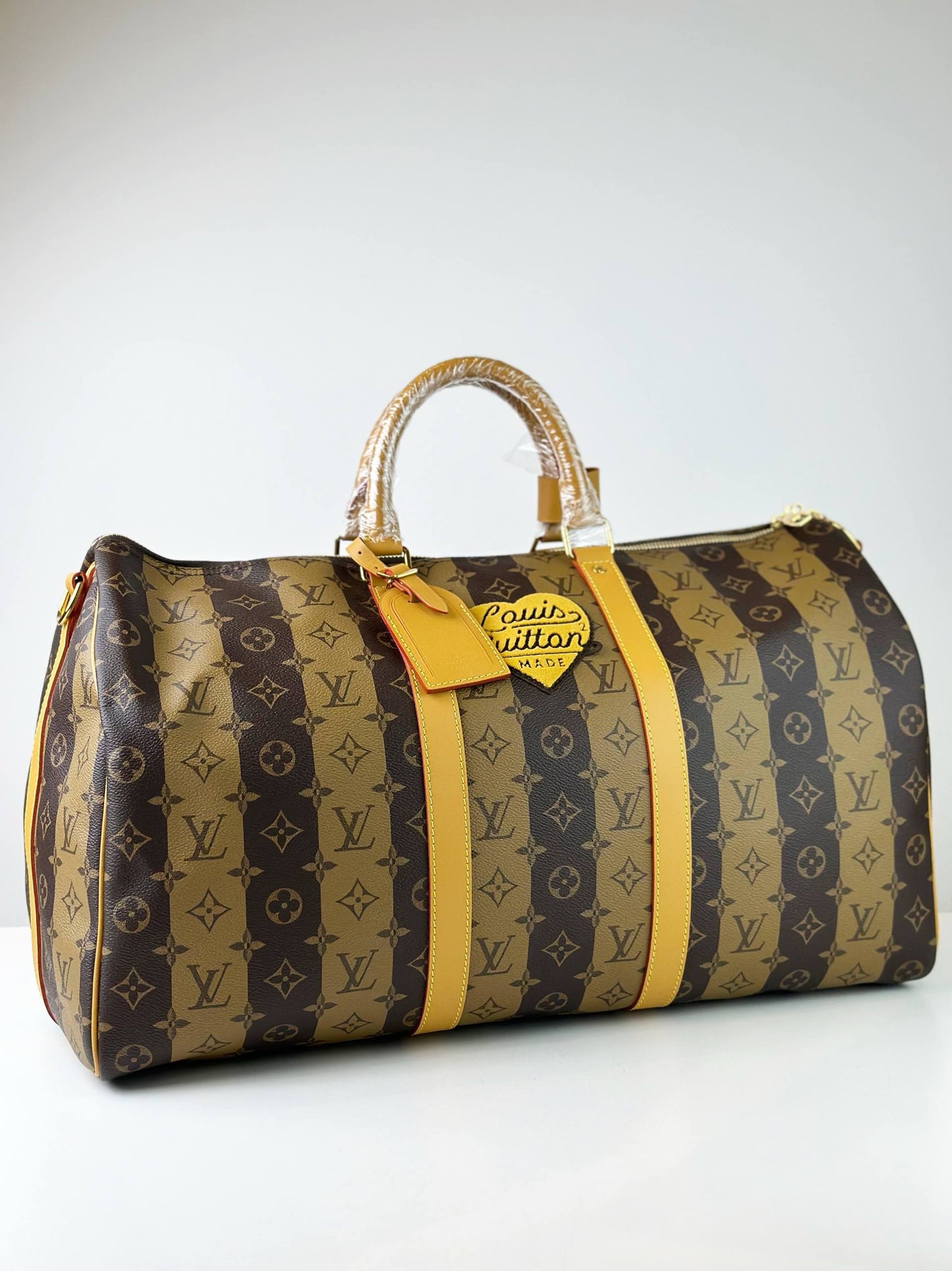 LOUIS VUITTON X NIGO REVERSE MONOGRAM STRIPES CITY KEEPALL 50 CROSSBODY BAG