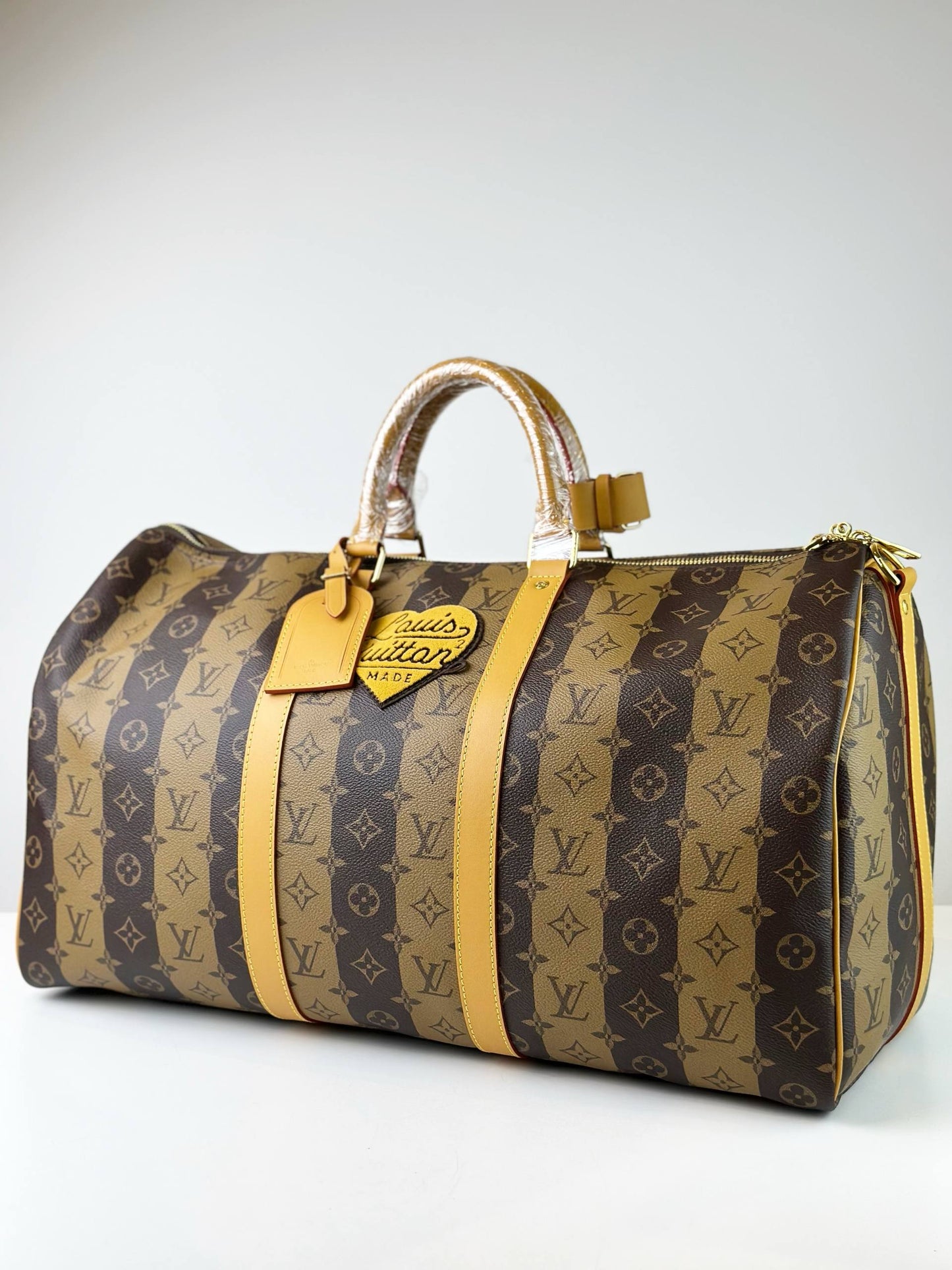 LOUIS VUITTON X NIGO REVERSE MONOGRAM STRIPES CITY KEEPALL 50 CROSSBODY BAG