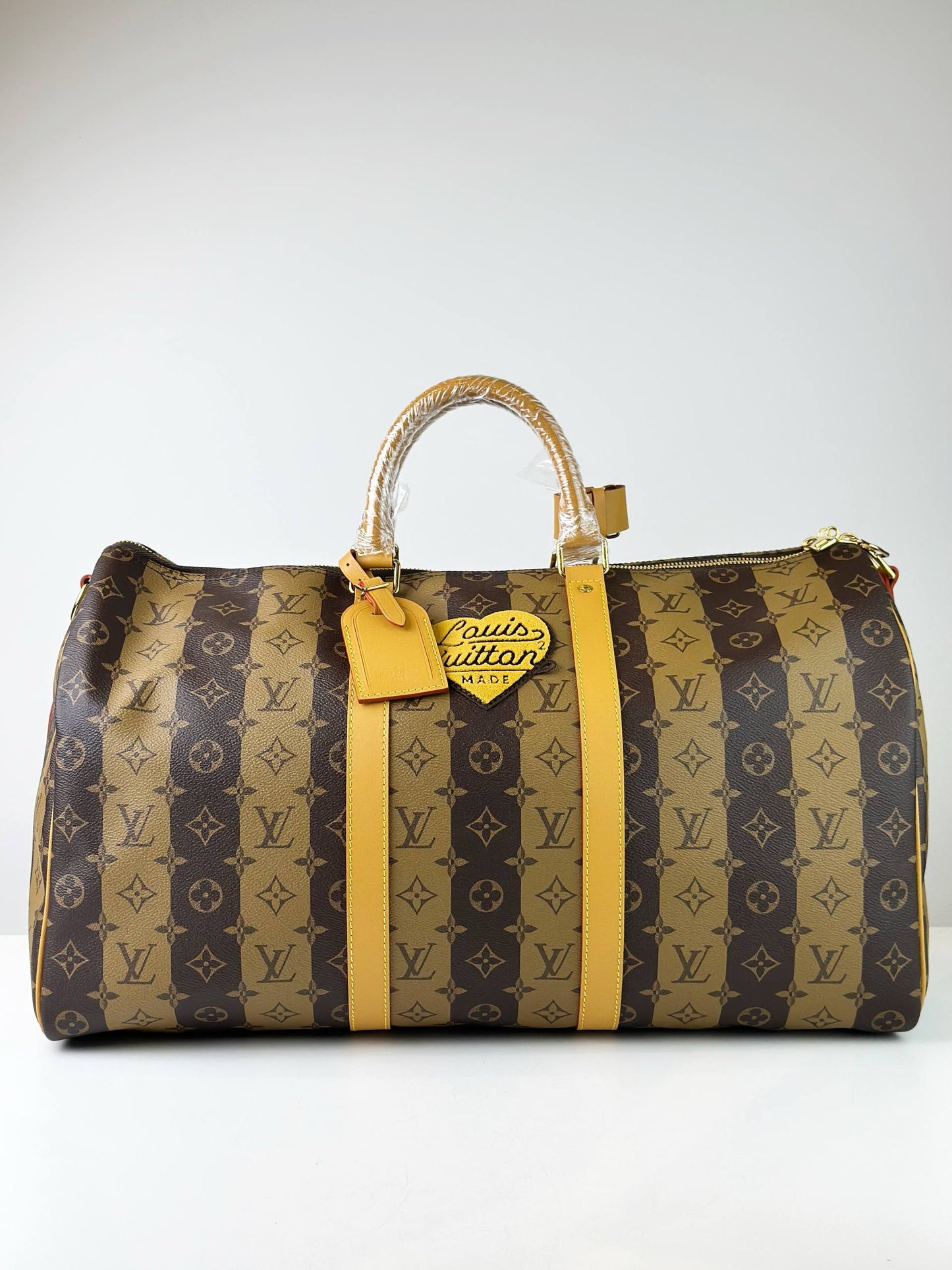 LOUIS VUITTON X NIGO REVERSE MONOGRAM STRIPES CITY KEEPALL 50 CROSSBODY BAG