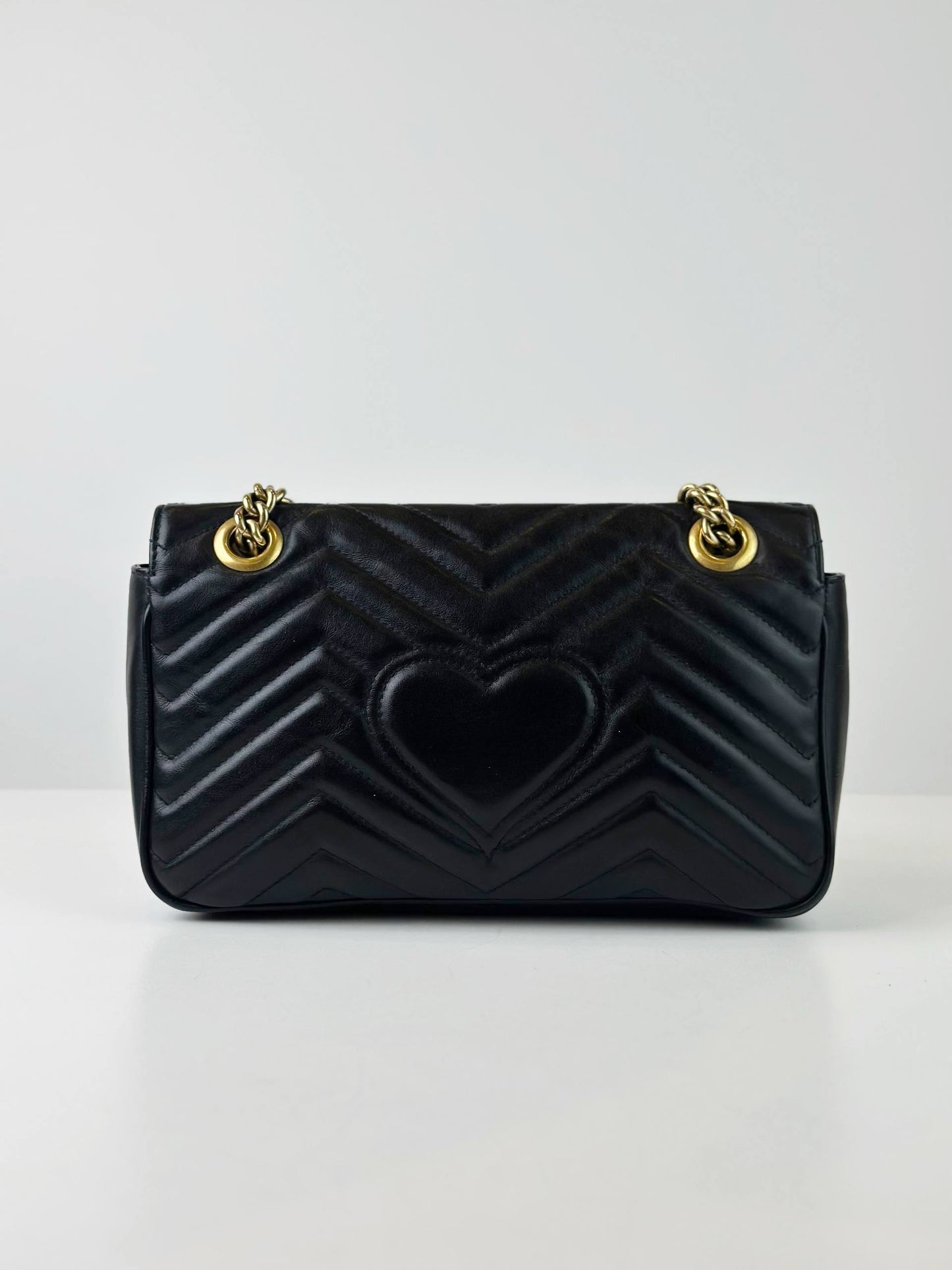 GUCCI GG MARMONT BLACK SMALL SHOULDER BAG GHW