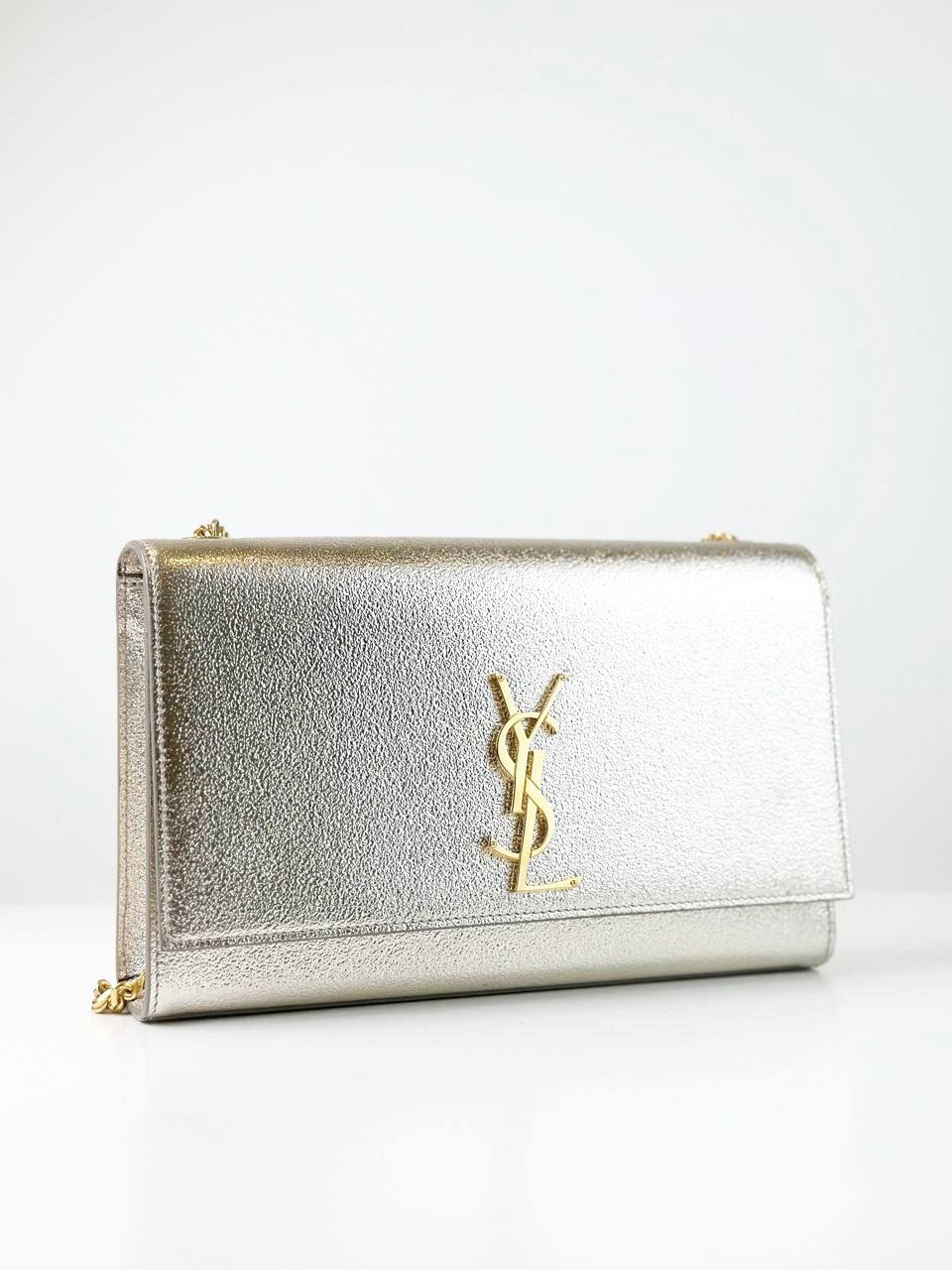 YSL KATE METALLIC GOLD LEATHER MEDIUM SHOULDER BAG GHW