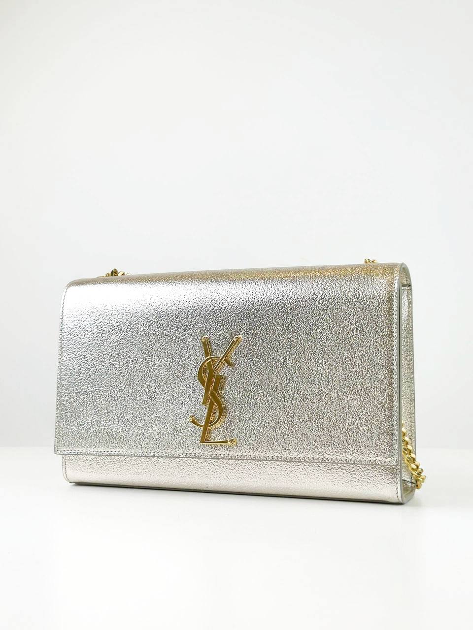 YSL KATE METALLIC GOLD LEATHER MEDIUM SHOULDER BAG GHW