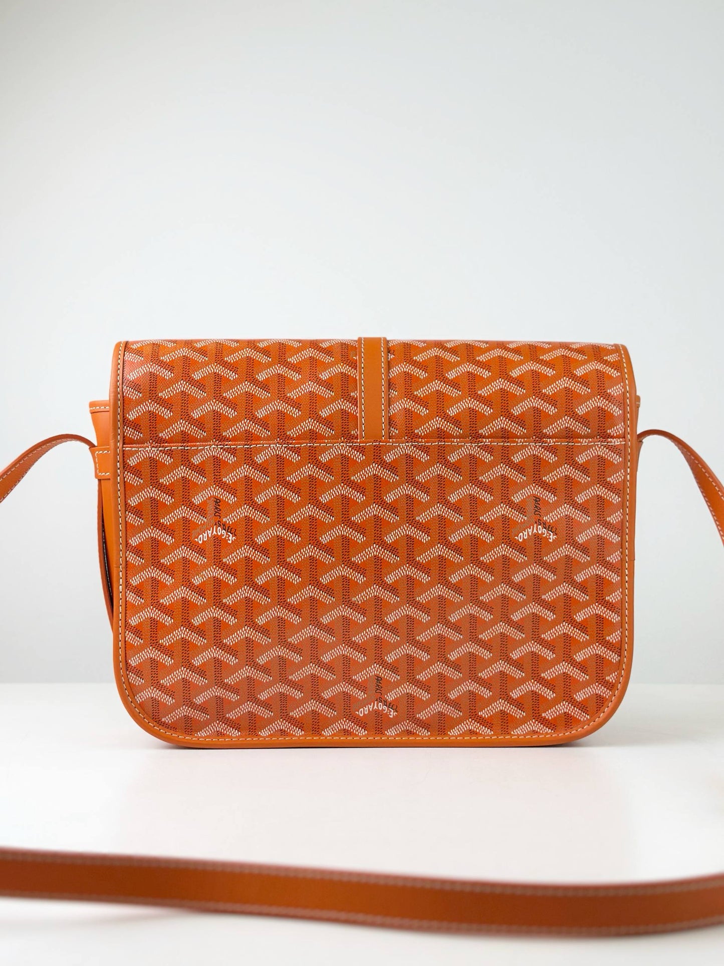 GOYARD ORANGE CHEVRON PRINT BELVEDERE II MM CROSSBODY BAG