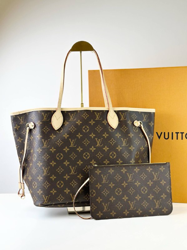 LOUIS VUITTON NEVERFULL MM MONOGRAM TOTE BAG WITH POUCH