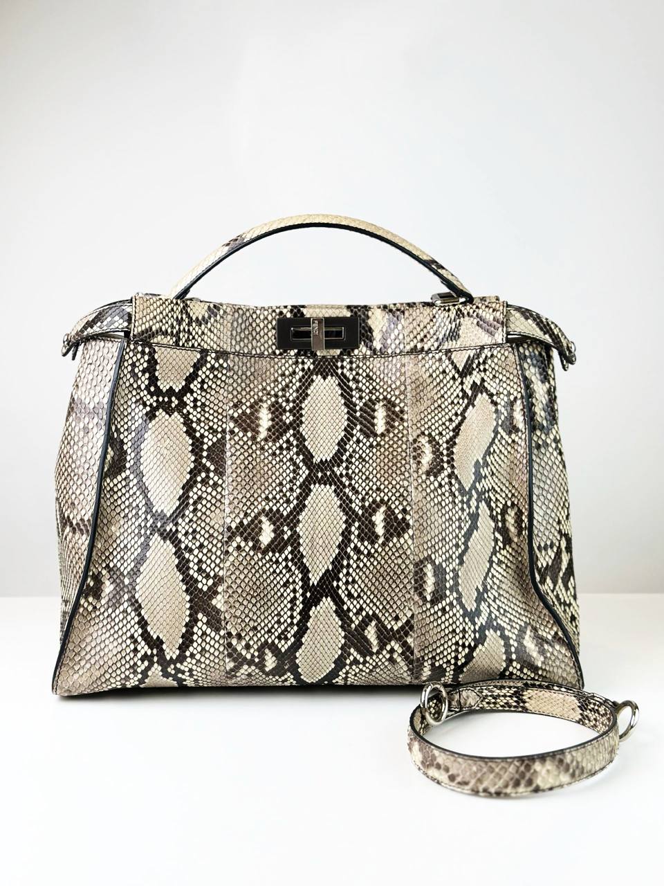 FENDI PEEKABOO PYTHON LARGE HANDBAG