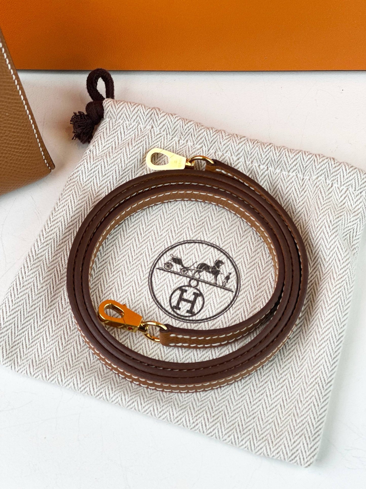 HERMES MINI KELLY GOLD EPSOM LEATHER HANDBAG GHW