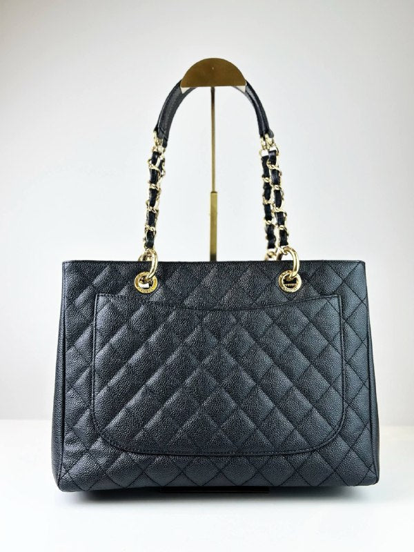 CHANEL GST GRAND SHOPPING BLACK TOTE BAG GHW