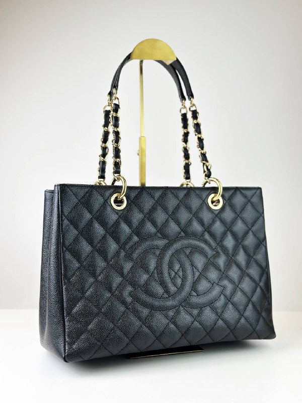 CHANEL GST GRAND SHOPPING BLACK TOTE BAG GHW