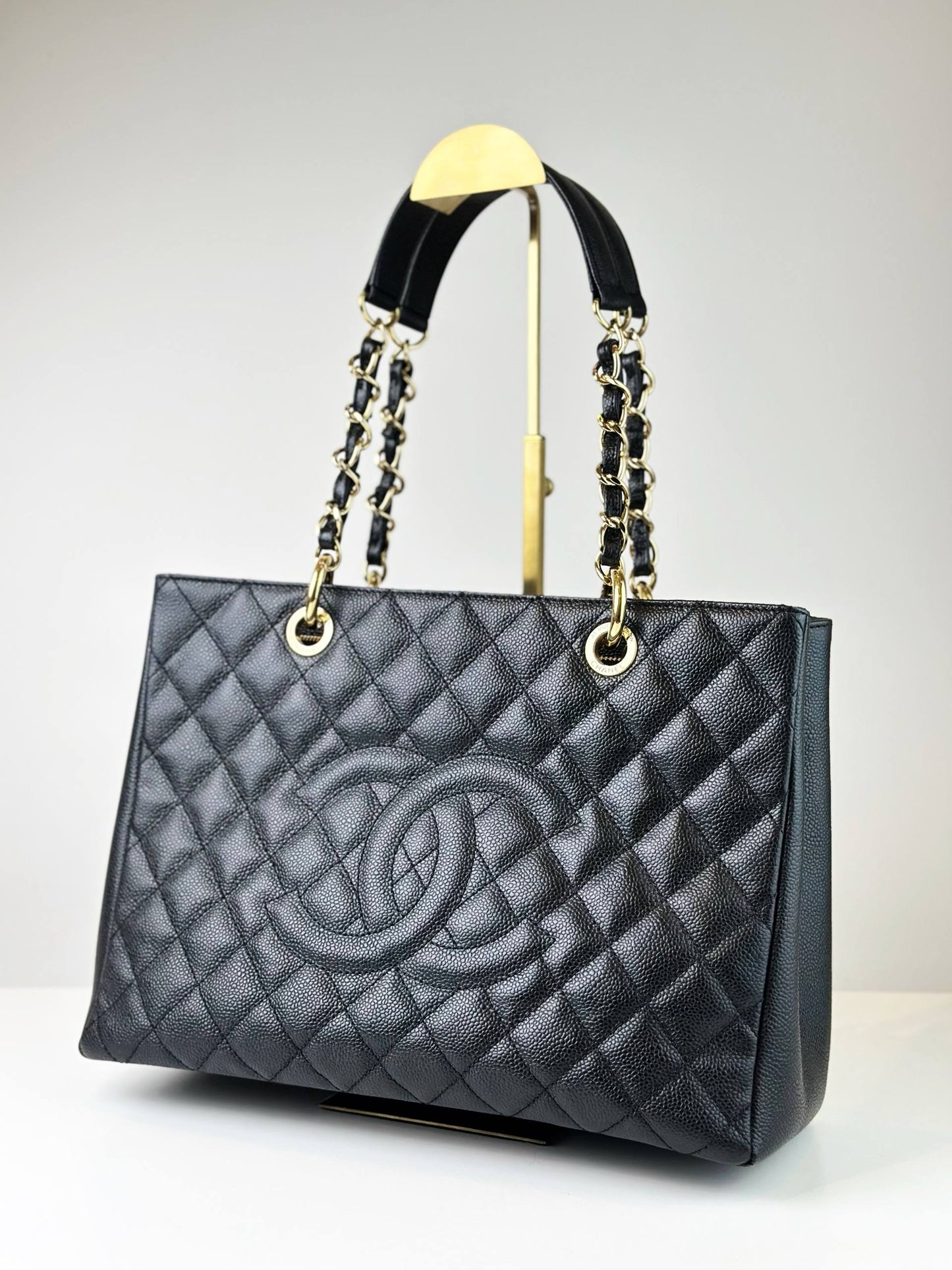 CHANEL GST GRAND SHOPPING BLACK TOTE BAG GHW