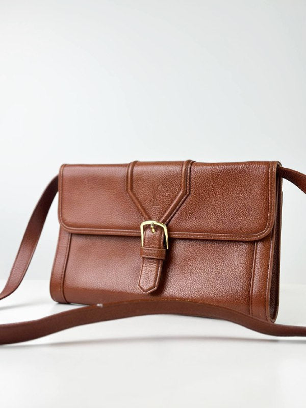 YSL VINTAGE BROWN CROSSBODY BAG