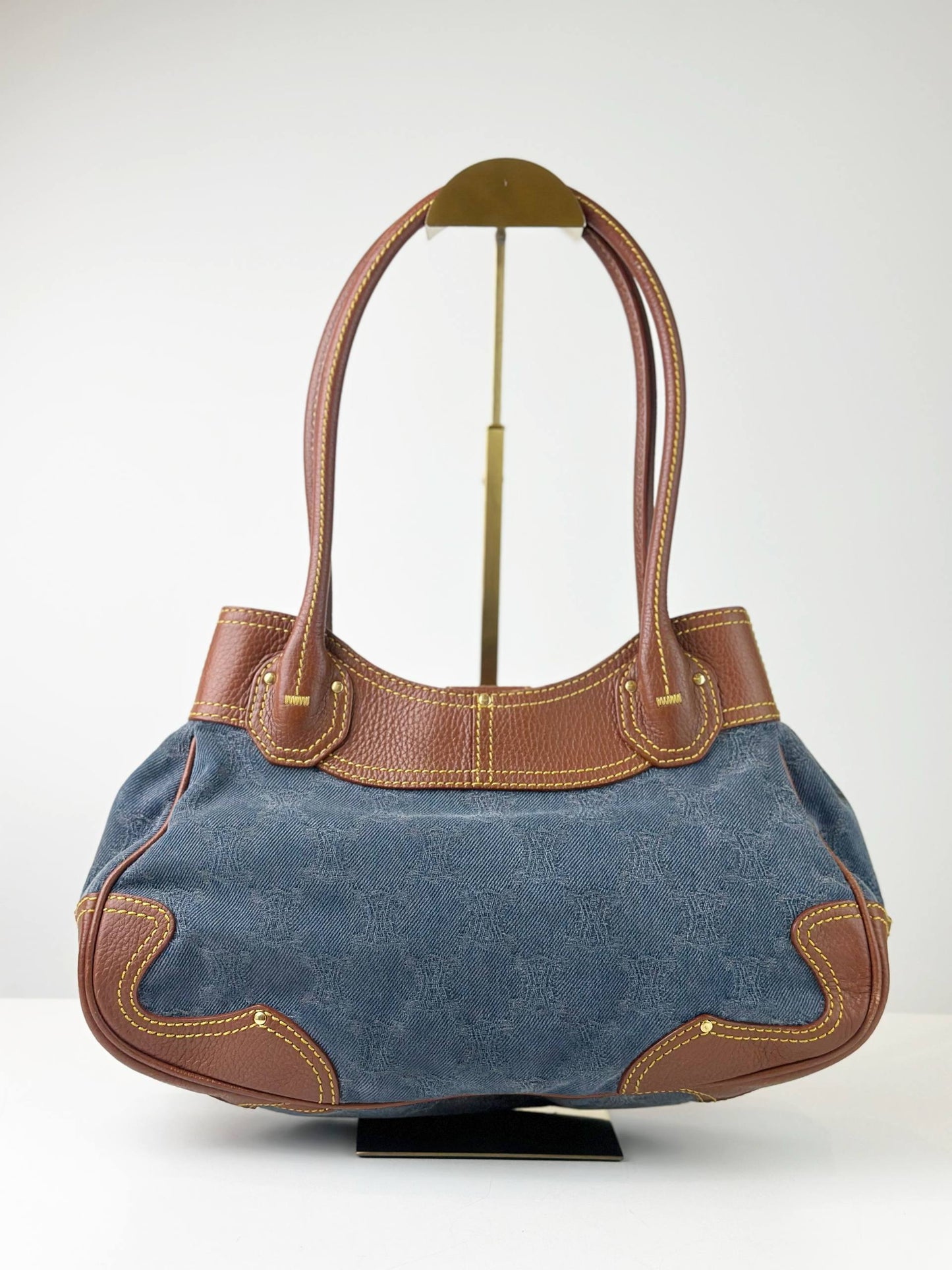 CELINE DENIM VINTAGE SHOULDER BAG
