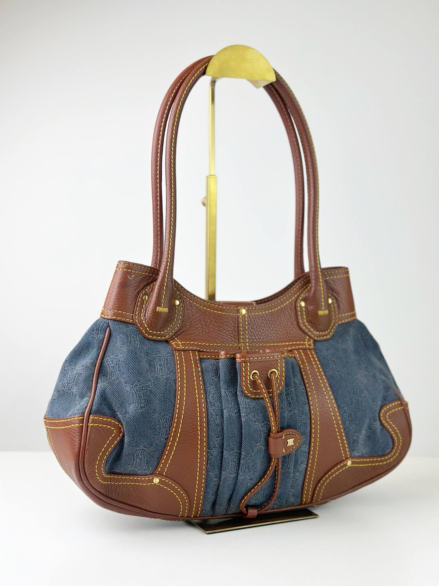CELINE DENIM VINTAGE SHOULDER BAG