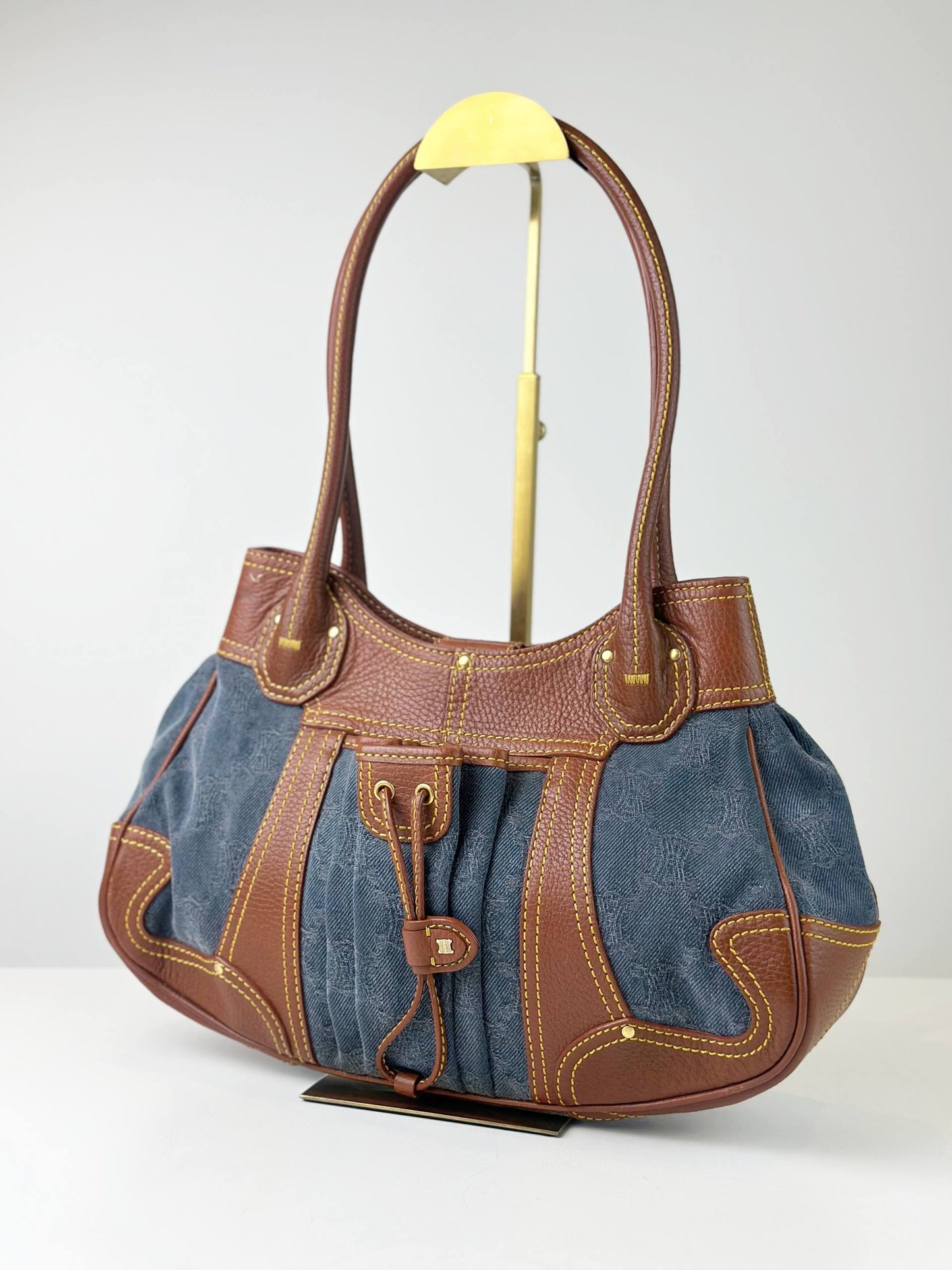 CELINE DENIM VINTAGE SHOULDER BAG